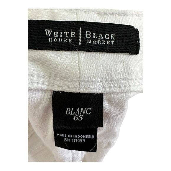 White House black market boot leg white pants size 6S - Picture 9 of 12